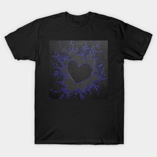 Heart Black & Purple Splatter Graphic Art Designed Gifts T-Shirt